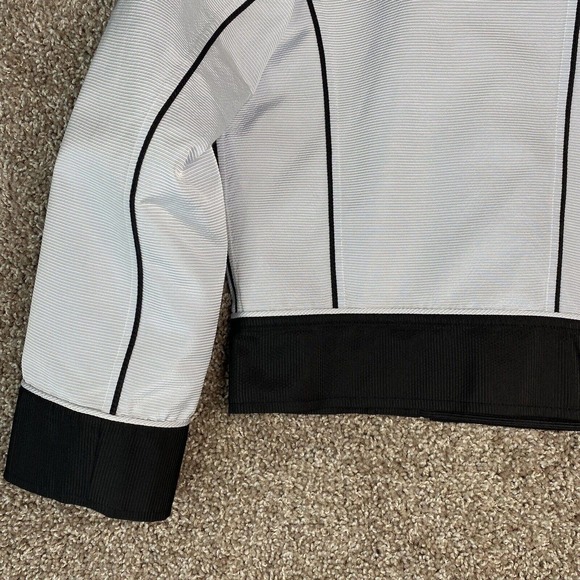 Bouguessa Black Light Blue Textured Long Sleeve Blazer Jacket Womens - Picture 8 of 16